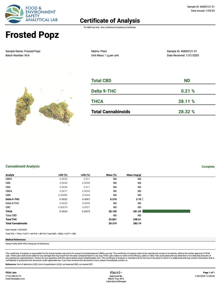Indoor Frosted Pop - Exotics