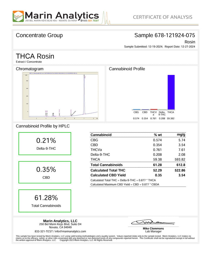THCa  Live Rosin - 1g Apple Tartz